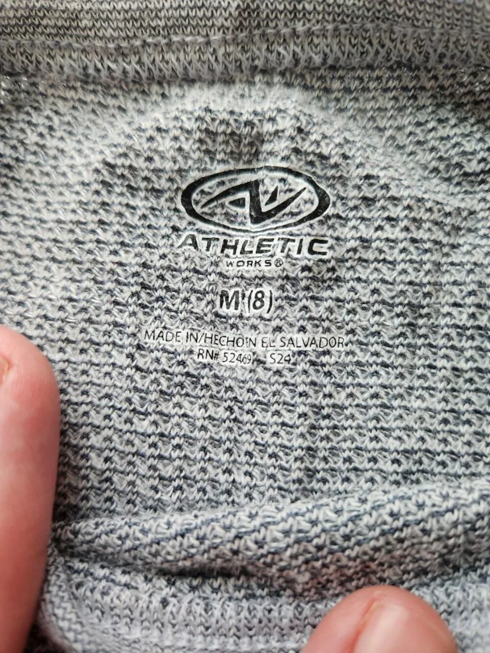 Athletic Works Thermal Long John Set Gray Waffle Knit Girls Medium 8